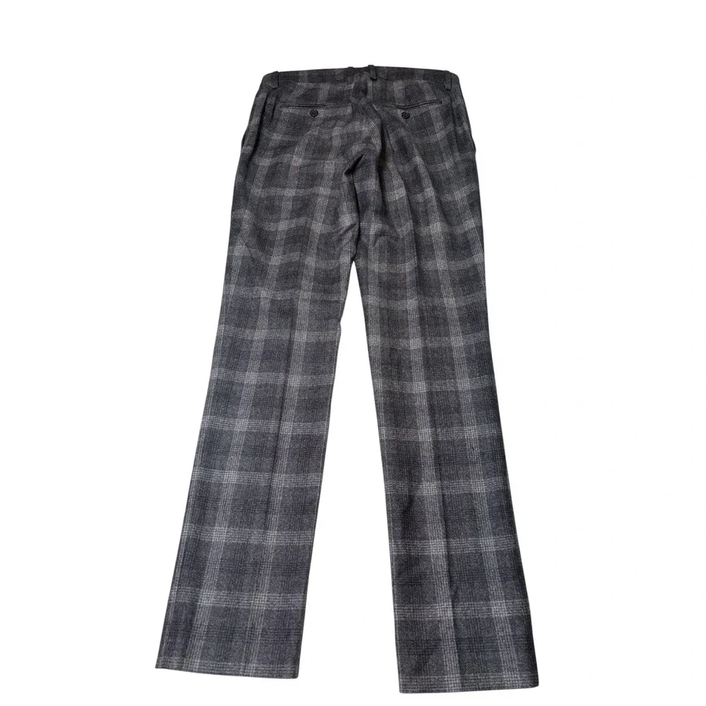 Banana Republic Mens 31x32 Slim Fit Grey Plaid 100%‎ Wool Marzotto Dress Pants
